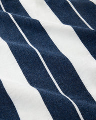 IVORY/TWILIGHT HEATHER ORGANIC COTTON INTERLOCK STRIPE JOHNNY COLLAR TOP | Talbots outlet