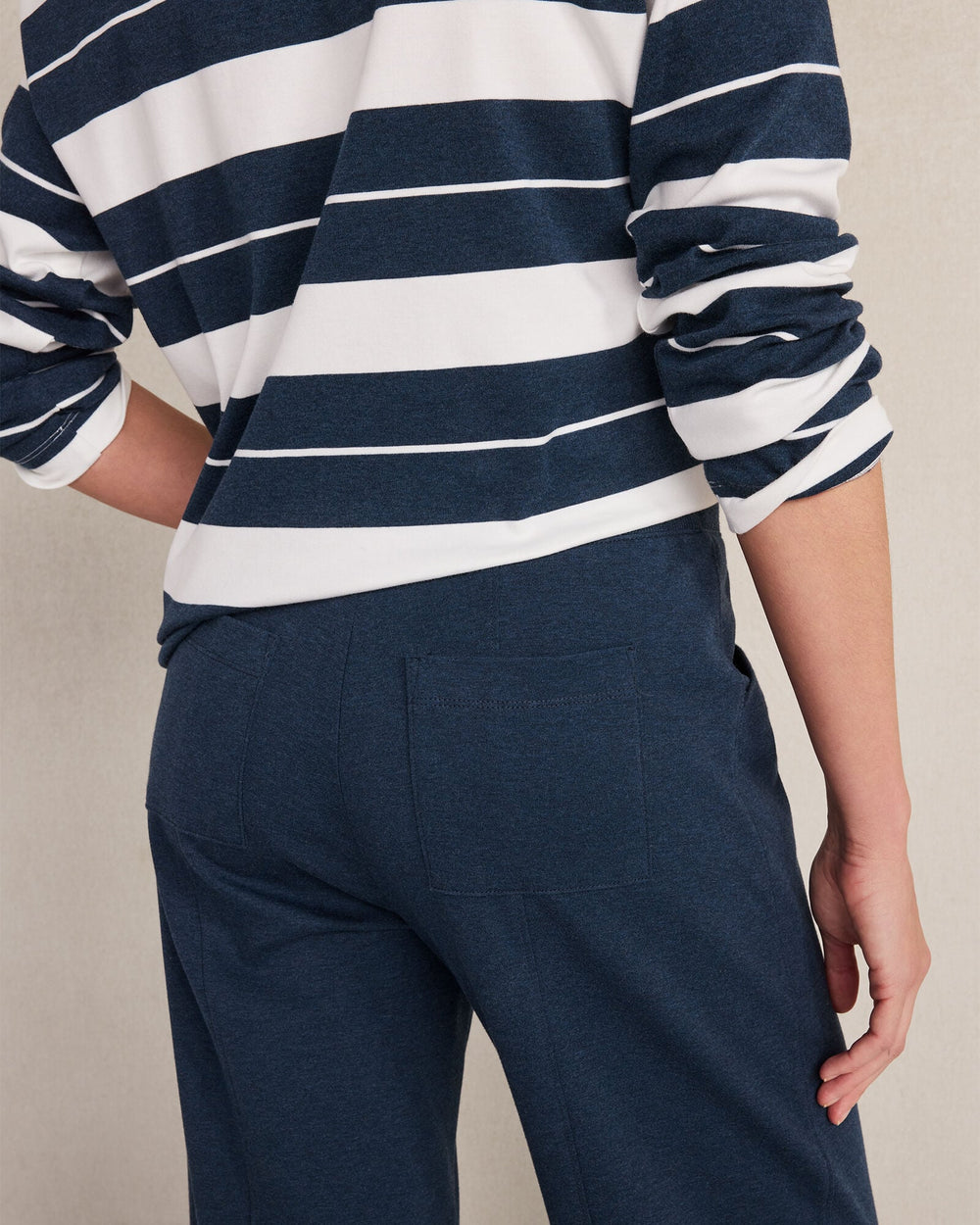 TWILIGHT HTHR ORGANIC COTTON INTERLOCK BARREL LEG PANTS | Talbots for sale