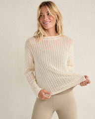 IVORY WOOL AND CASHMERE POINTELLE ROLL NECK SWEATER | Talbots US