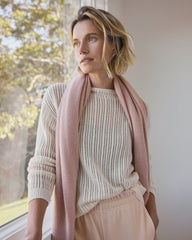 IVORY WOOL AND CASHMERE POINTELLE ROLL NECK SWEATER | Talbots US
