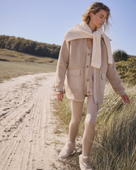 PURE TAUPE SHERPA OVERSIZED JACKET | Talbots discount