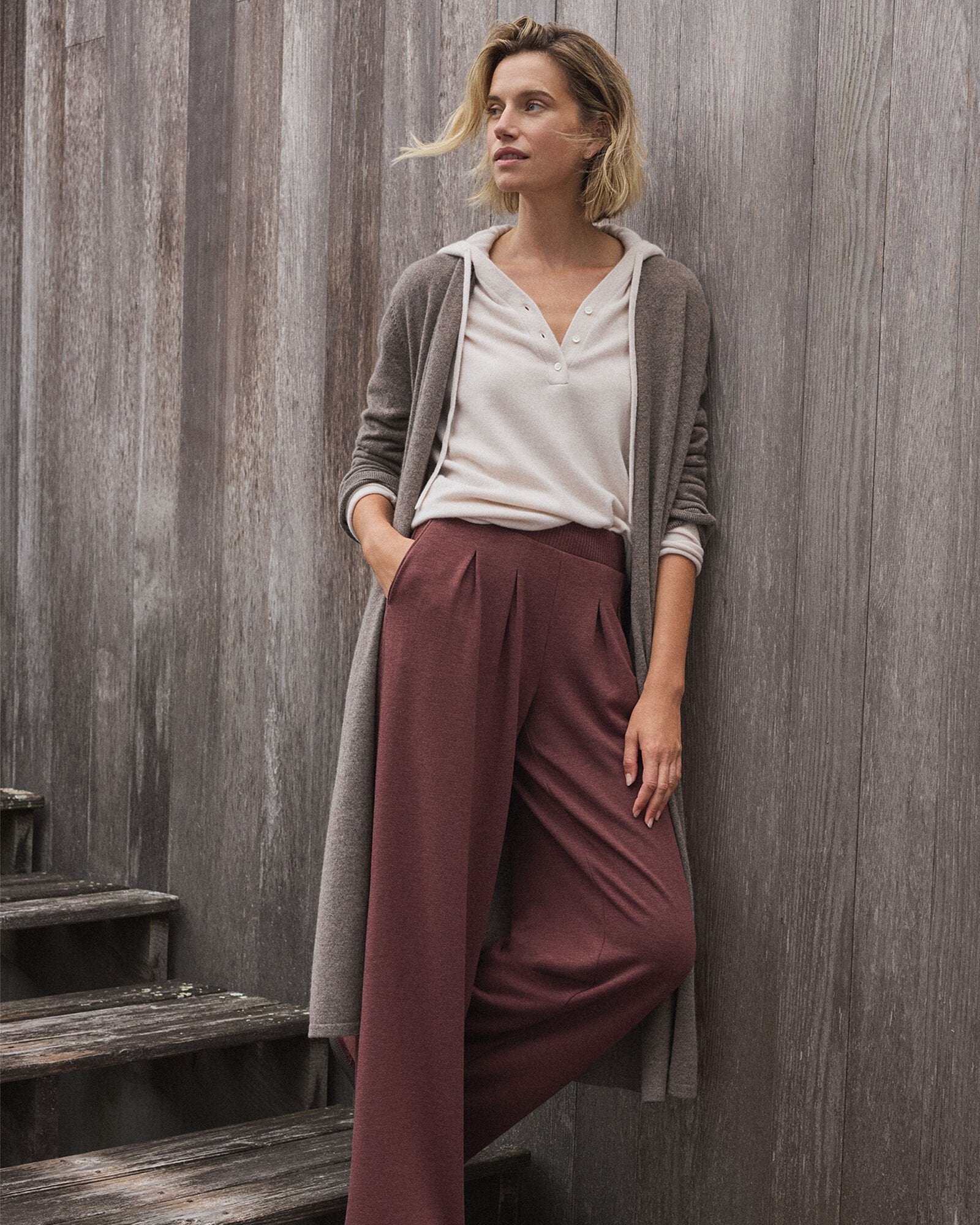 SOFT PEARL FEATHERWEIGHT CASHMERE HOODIE | Talbots discount