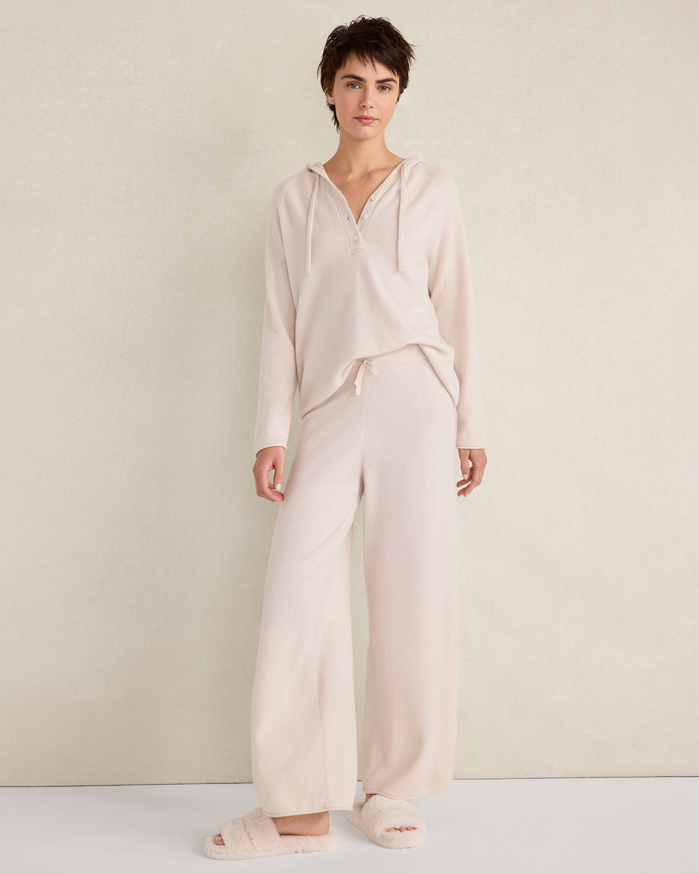 SOFT PEARL FEATHERWEIGHT CASHMERE WIDE LEG PANTS | Talbots outlet