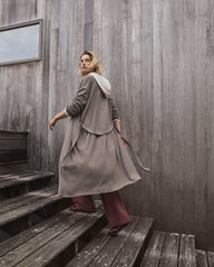 SLATE BROWN HTHR CASHMERE BELTED DUSTER | Talbots US