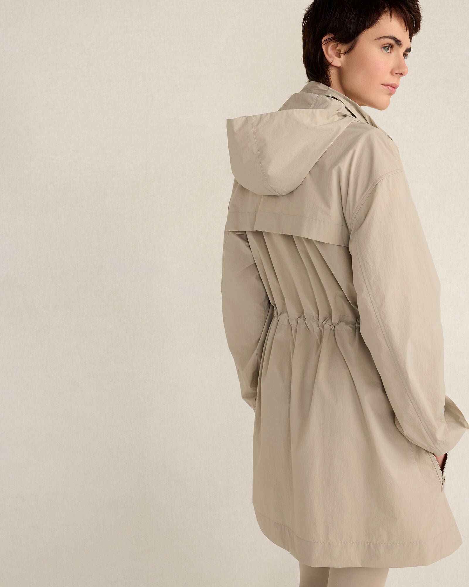 PURE TAUPE CRINKLE NYLON PACKABLE JACKET | Talbots on sale