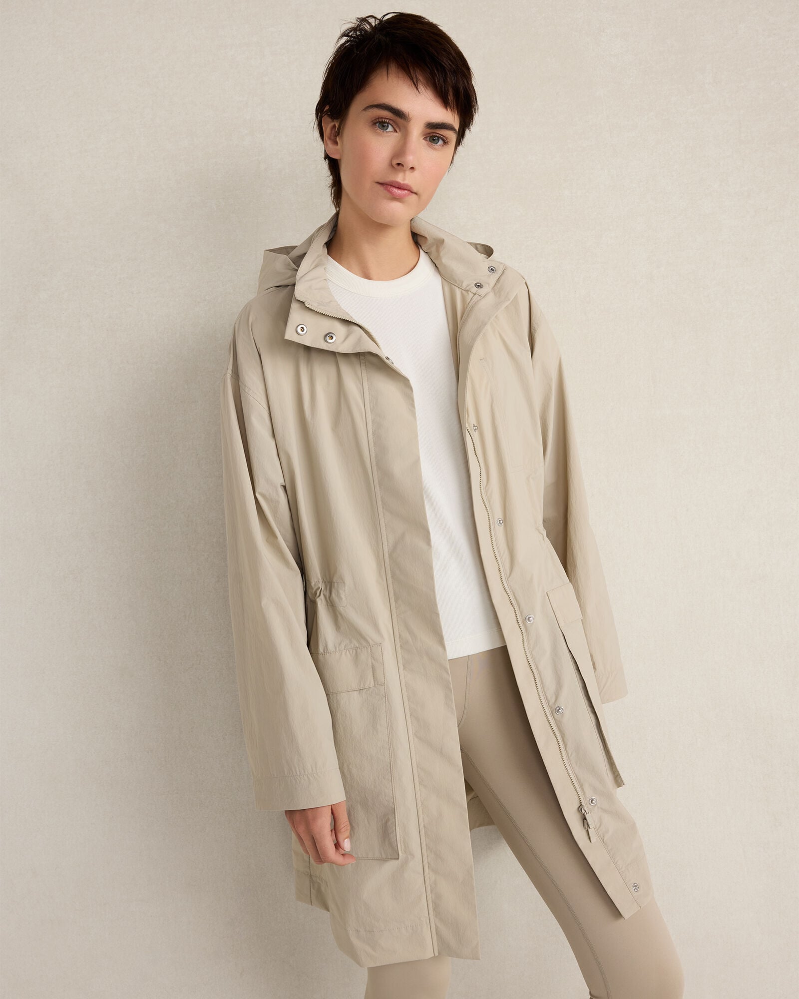PURE TAUPE CRINKLE NYLON PACKABLE JACKET | Talbots on sale