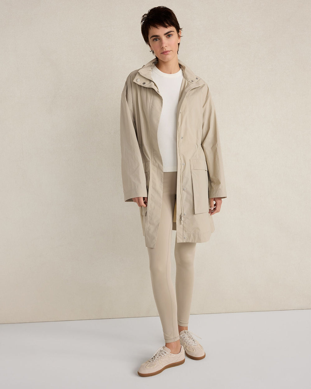 PURE TAUPE CRINKLE NYLON PACKABLE JACKET | Talbots discount