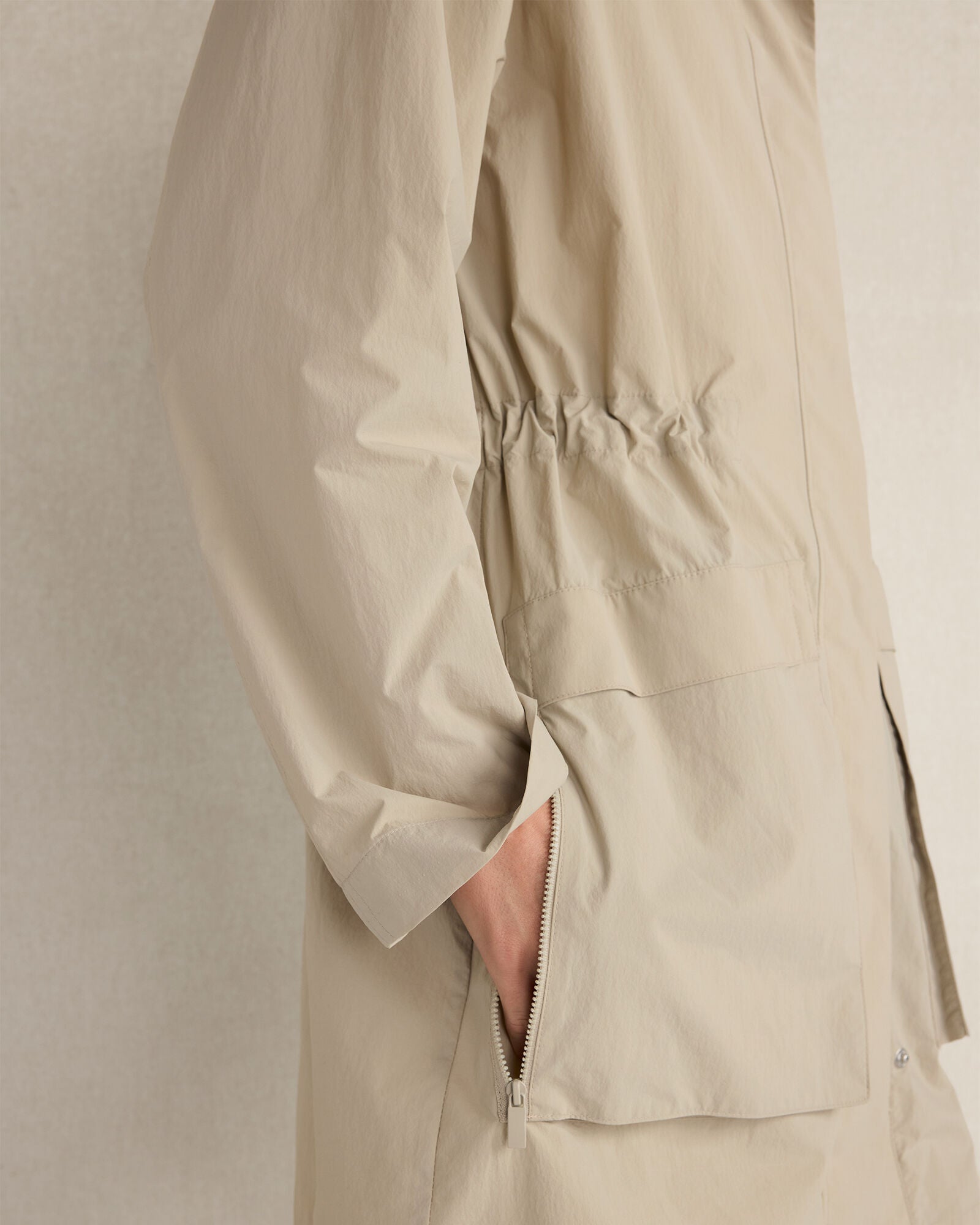 PURE TAUPE CRINKLE NYLON PACKABLE JACKET | Talbots on sale