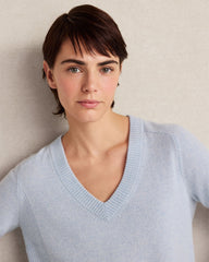 SALT WATER HTHR CASHMERE SADDLE SHOULDER V-NECK SWEATER | Talbots on sale
