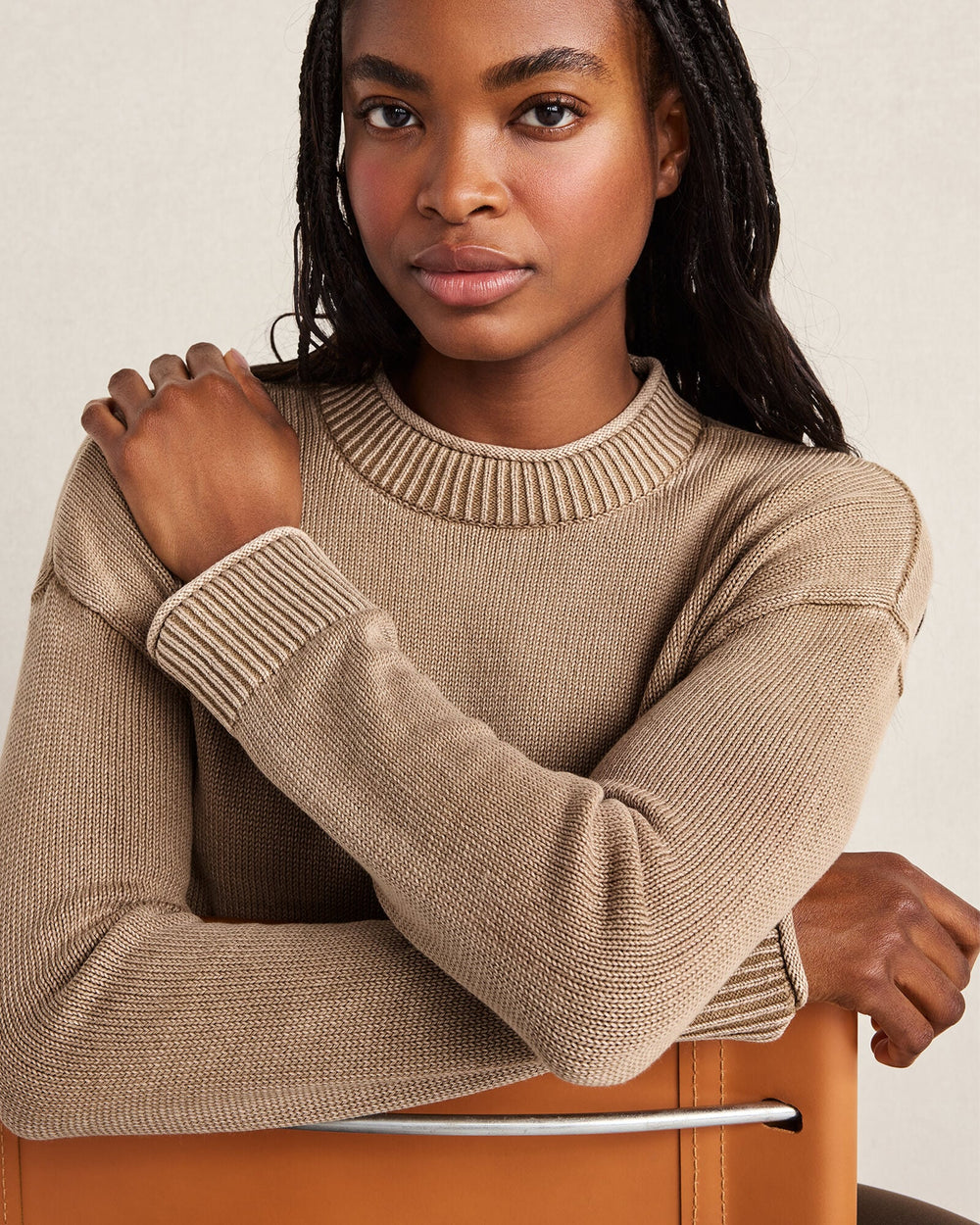 GARMENT DYE ROPE|GARMENT DYE WAVE GARMENT-DYED ORGANIC COTTON ROLL NECK SWEATER | Talbots US