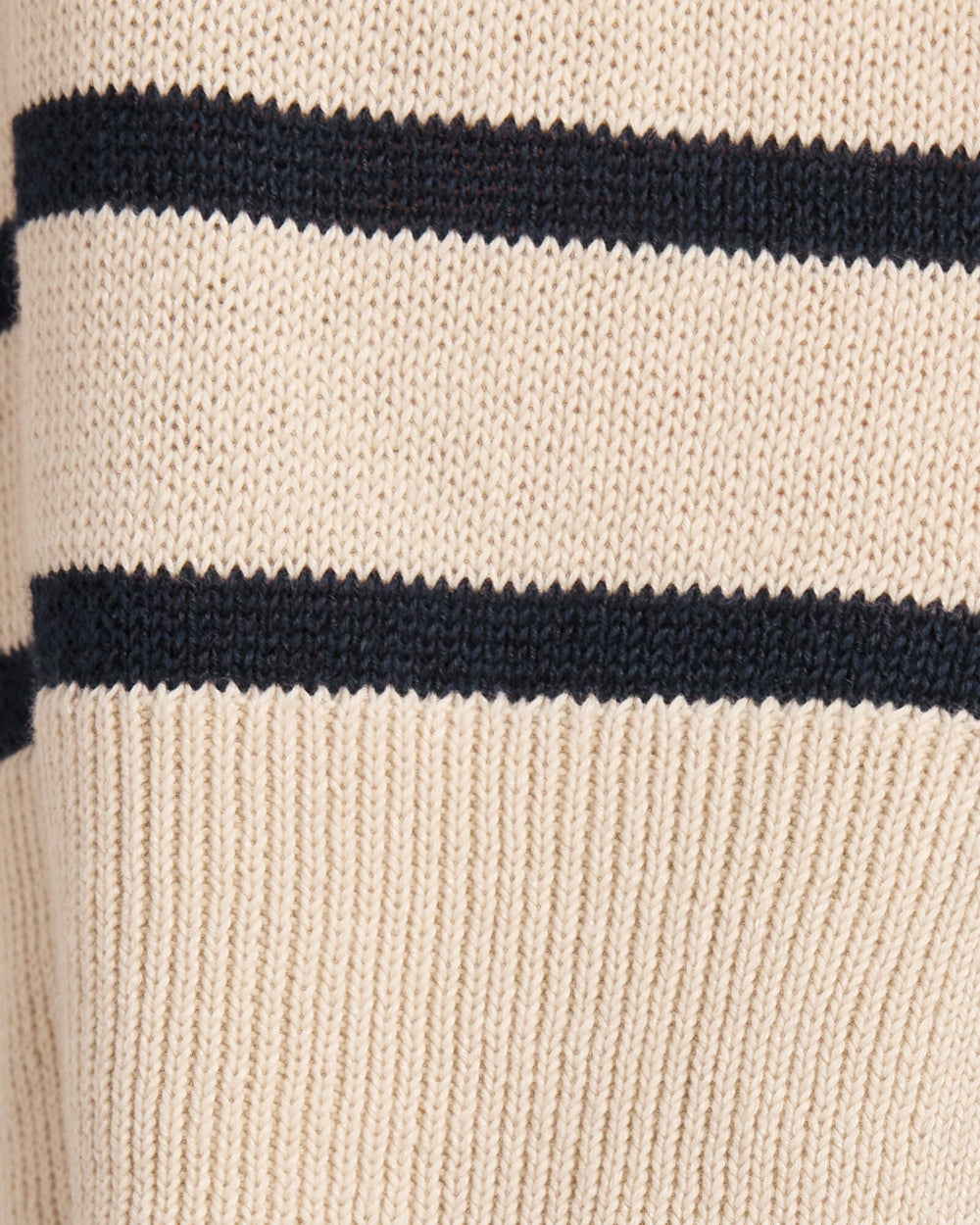 MISTY BEIGE/NIGHTFALL ORGANIC COTTON LINEN STRIPE CREWNECK | Talbots online