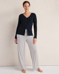 LAKE|NIGHTFALL|PURE TAUPE ORGANIC COTTON RIB KNIT LACE CARDIGAN | Talbots sale