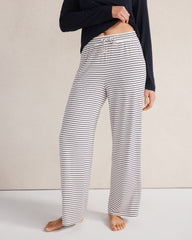 WHITE/NIGHTFALL CALM & COOL STRIPE PAJAMA PANTS | Talbots for sale