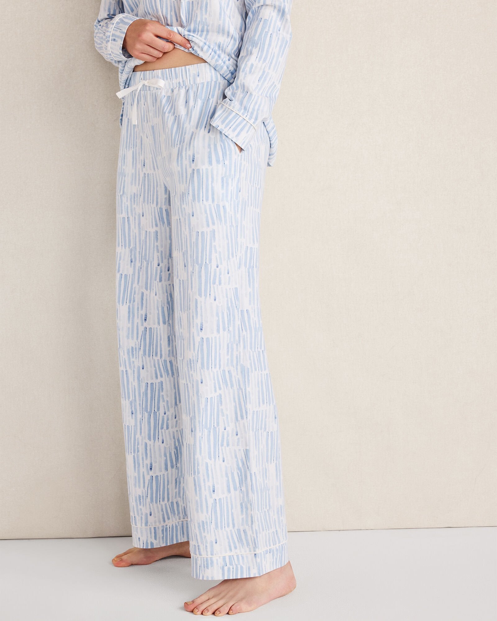 WATERCOLOR WAVE MULTI ORGANIC COTTON JERSEY WATERCOLOR WAVE PAJAMA PANTS | Talbots for sale